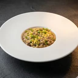 Risotto de Funghi com cubos de Mignon